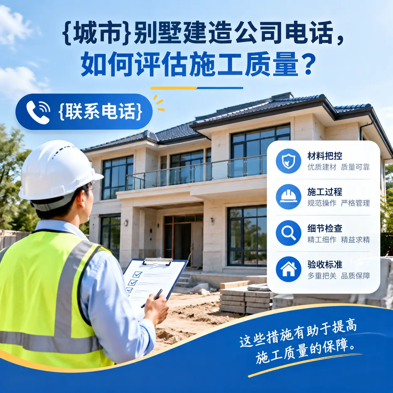 岑巩别墅建造公司电话,如何评估施工质量?